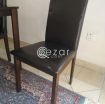 Dining table with 6 leather chairs photo 2