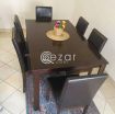 Dining table with 6 leather chairs photo 3