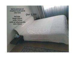 Bed with side tables and mattress for sale in Qatar