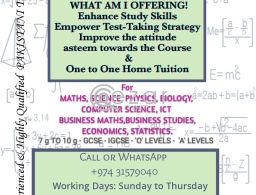 Home tuition for MATHS, PHYSICS, BUSINESS STUDIES etc. in Qatar