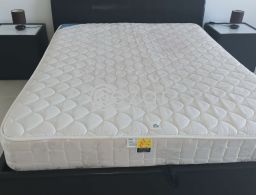 king size bed + king size mattress + 2 nighstands for sale in Qatar