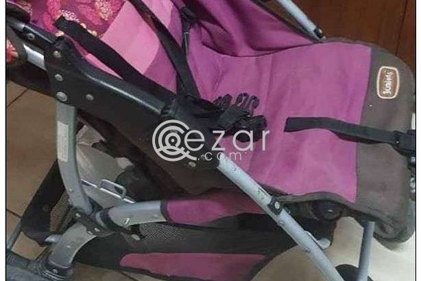 Junior baby stroller in good condition and bed photo 2