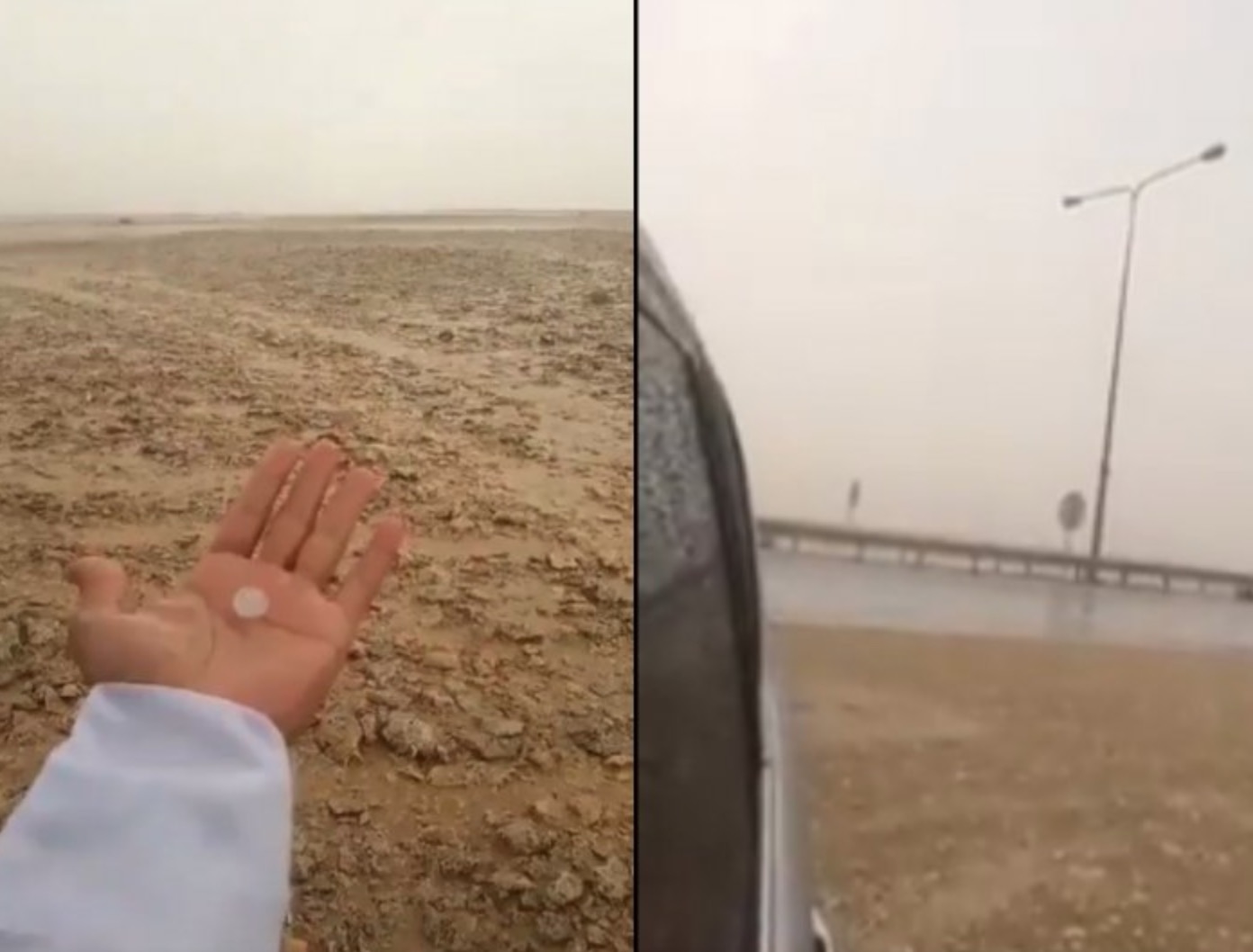 Thundery rain with hail hit in northeastern Qatar