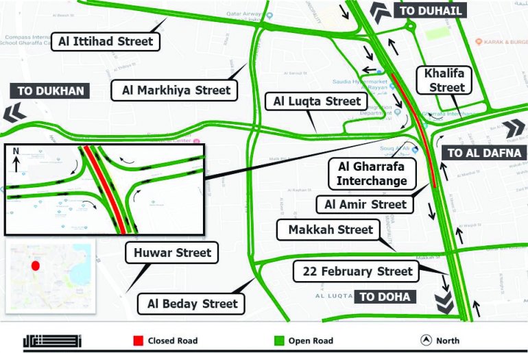 Ashghal advises drivers to use temporary traffic diversion at Al Gharafa interchange